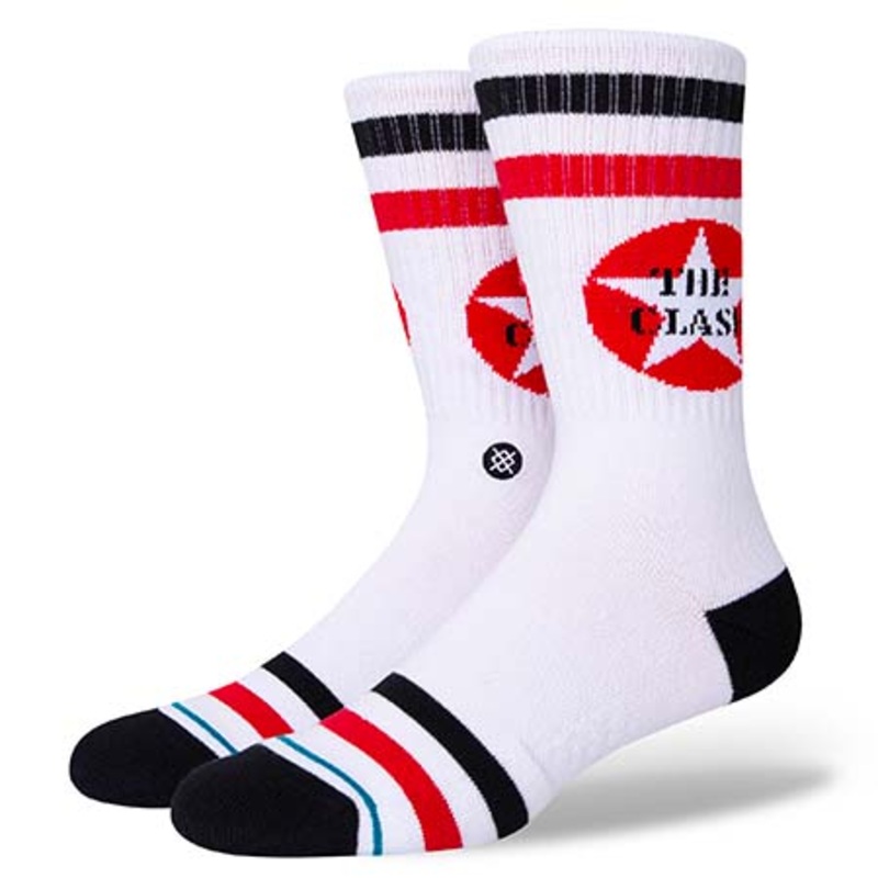 Stance Clamp Down Crew Socks White Large