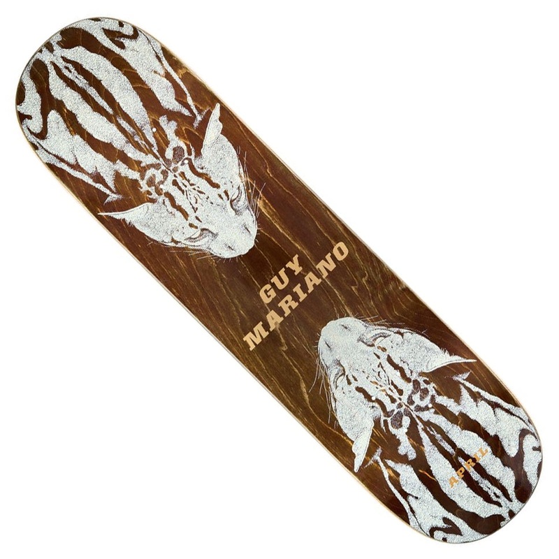 April Skateboards Guy Mariano Twin Cheetah Deck Brown 8.25 x 31.92 WB:14