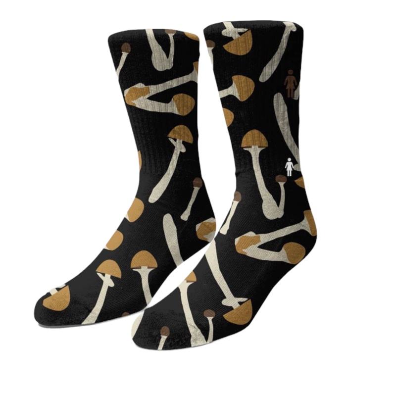 Girl Shroom Socks Black OS