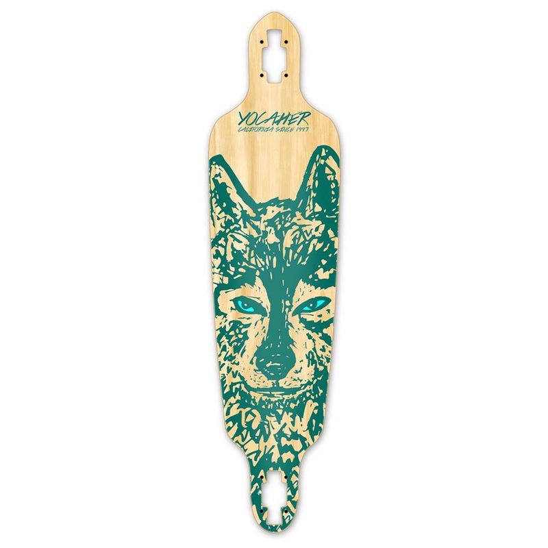 Punked Drop Through Longboard Deck – Spirit Animal WOLF Deck