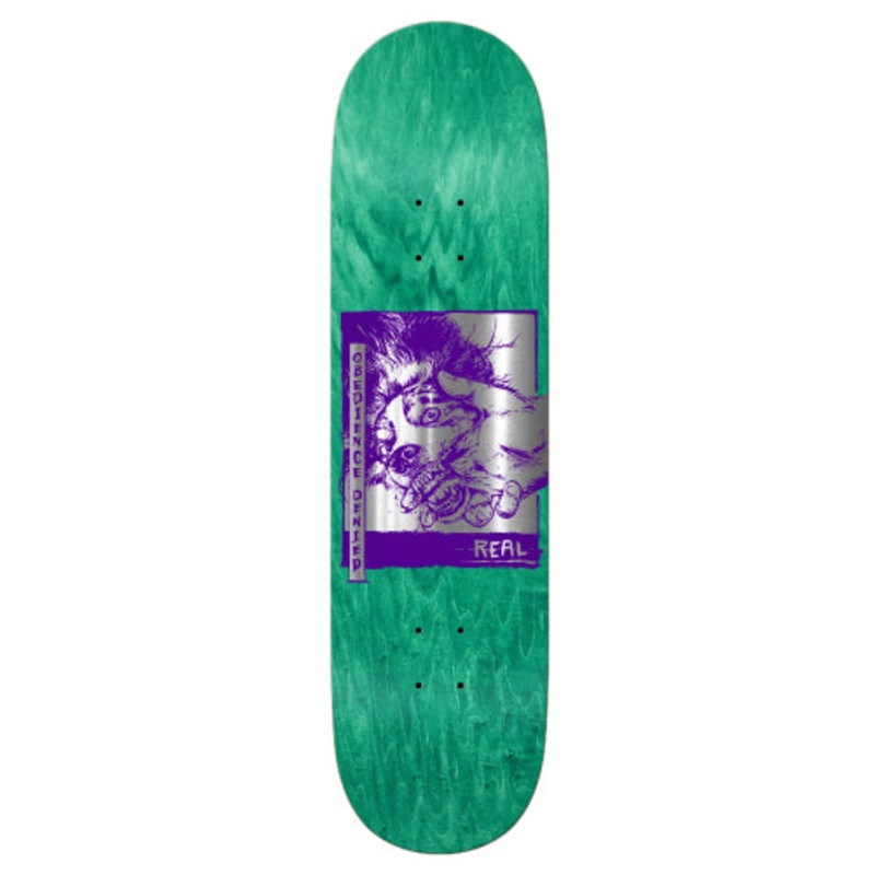 Real Obedience Denied Skateboard Deck 8.5″ 8.5″ Lime Veneer