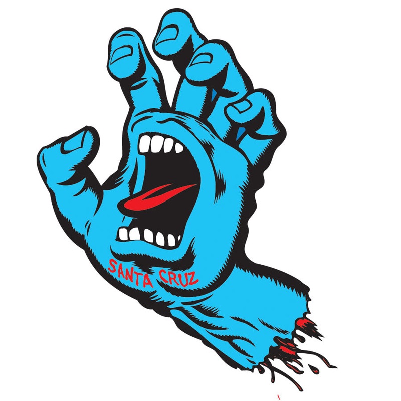 Screaming Hand 3in Santa Cruz Stickers (25 Pack) Blue 3 in