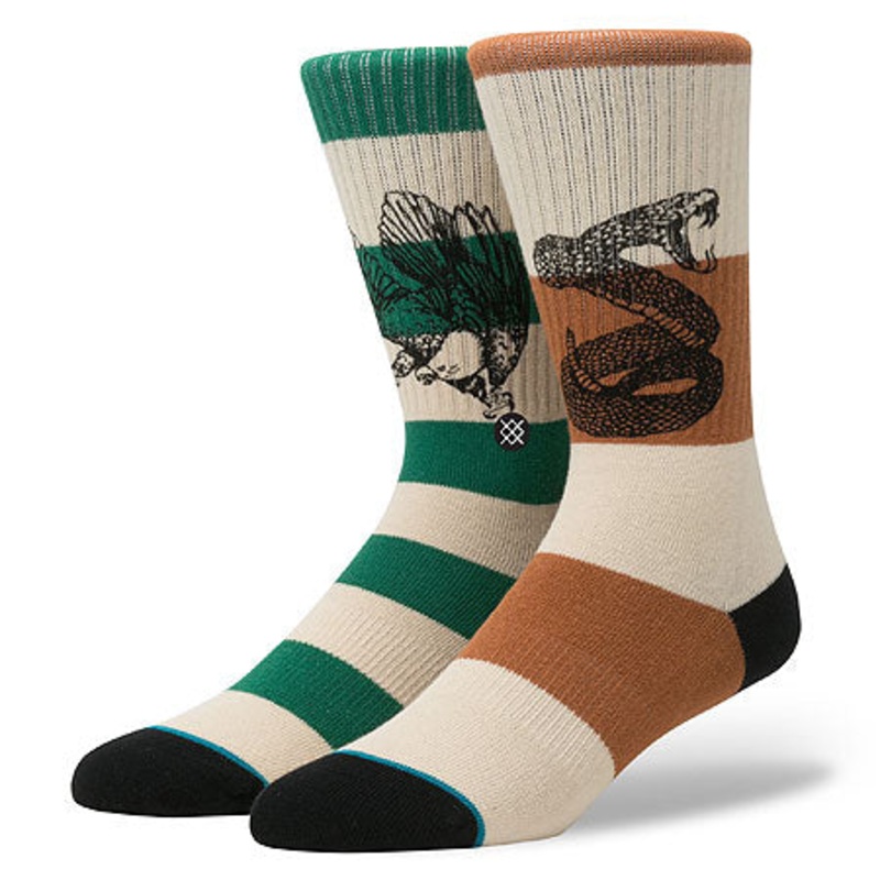 Stance Hecho Crew Socks Brown/ Green Large