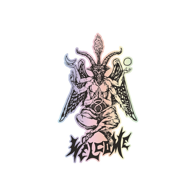Welcome Skateboards Bapholit Sticker Black/ Prism 5″