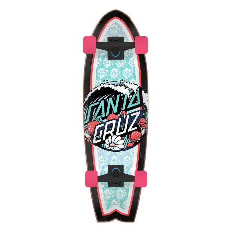 9.00in Wave Dot Mushroom Splice Shark Santa Cruz Cruiser No Color 9.00in x 29.70in