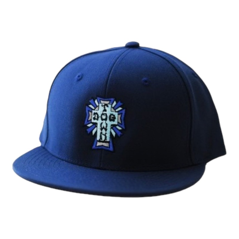 Dogtown Cross Logo Color Snapback Hat Navy/Blue Cross OS