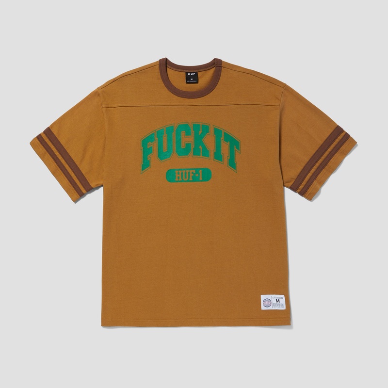 Huf Fuck It Football Shirt Caramel Small