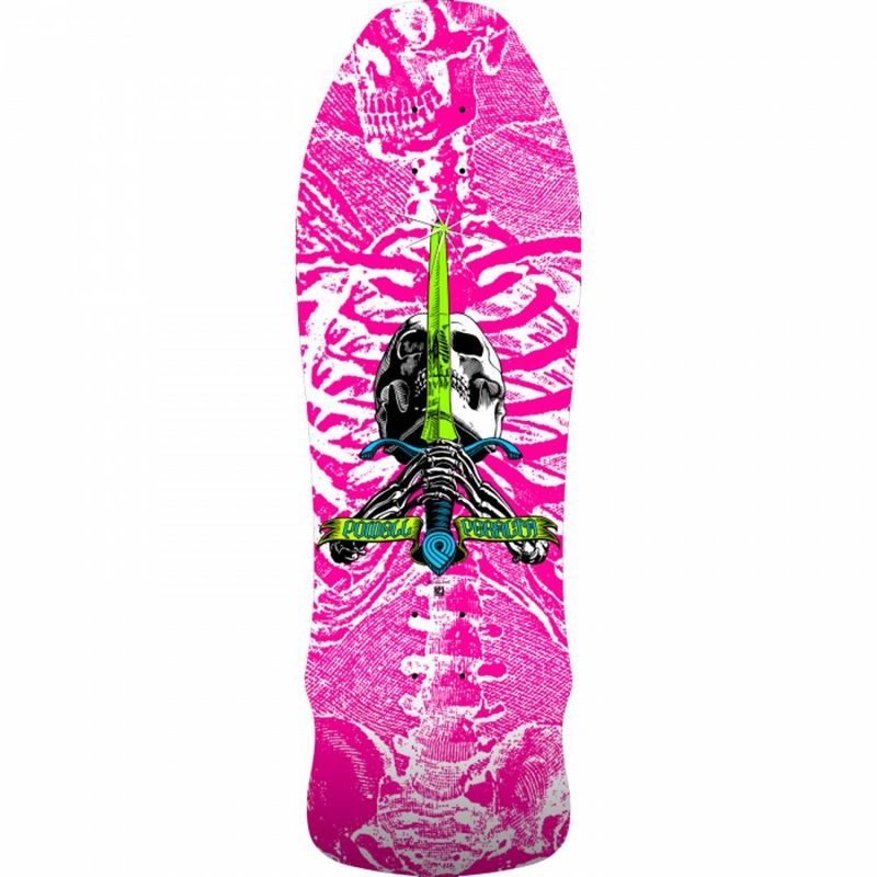 Powell Peralta Geegah Skull & Sword 9.75″ Hot Pink Skateboard Deck