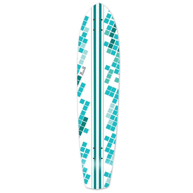 Punked Slimkick Longboard Deck – White Digital Wave Deck