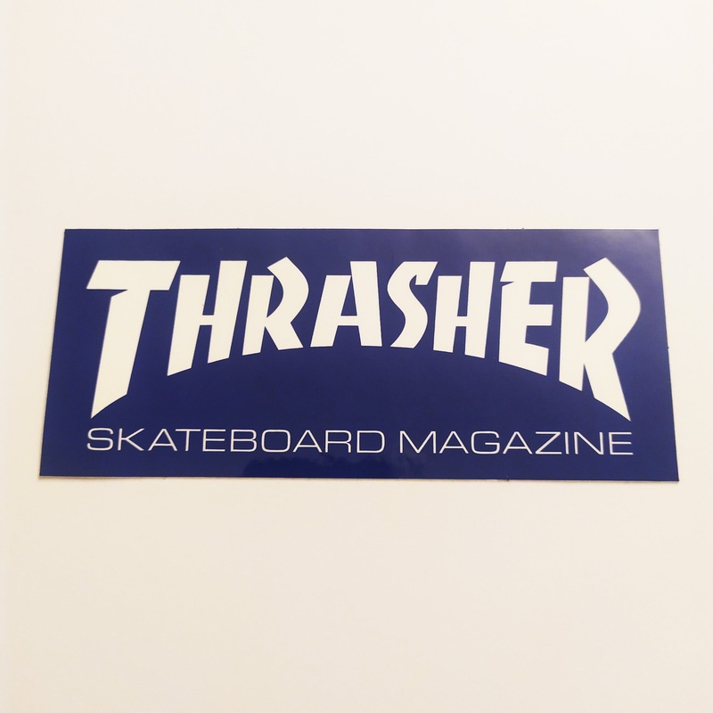 Thrasher Magazine Skateboard Sticker – OG Logo – 15 cm Blue