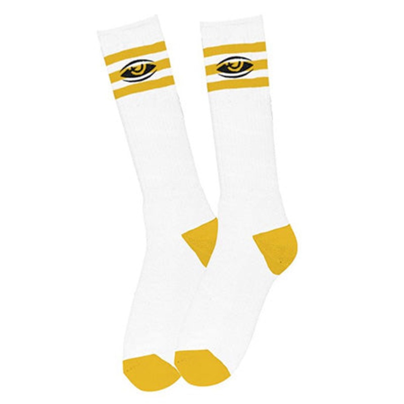 Toy Machine Watching Embroidered Socks White/ Gold One size fits all
