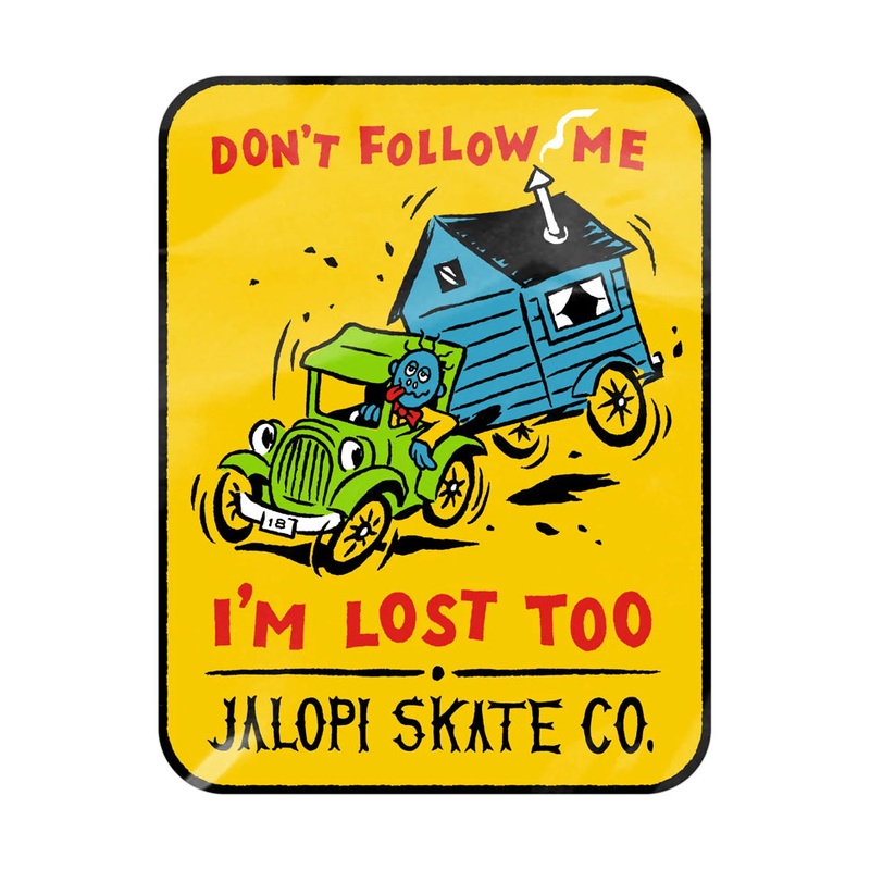 Anti-Hero Jalopi Don’t Follow Me Sticker Yellow 4.5″