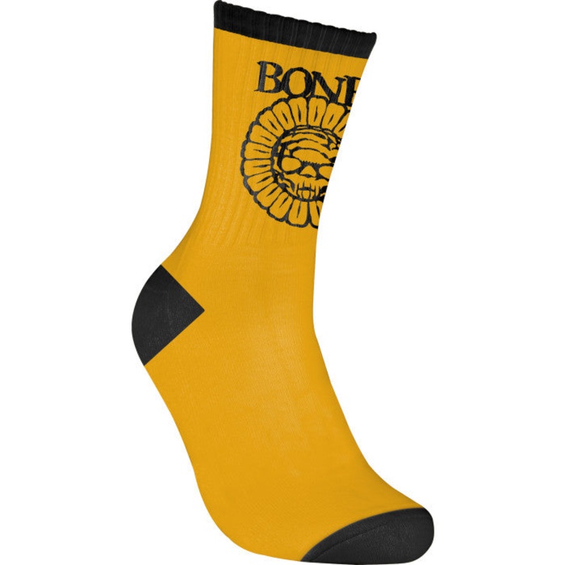 Bones Wheels Pushing Up Daisies Socks Gold OS