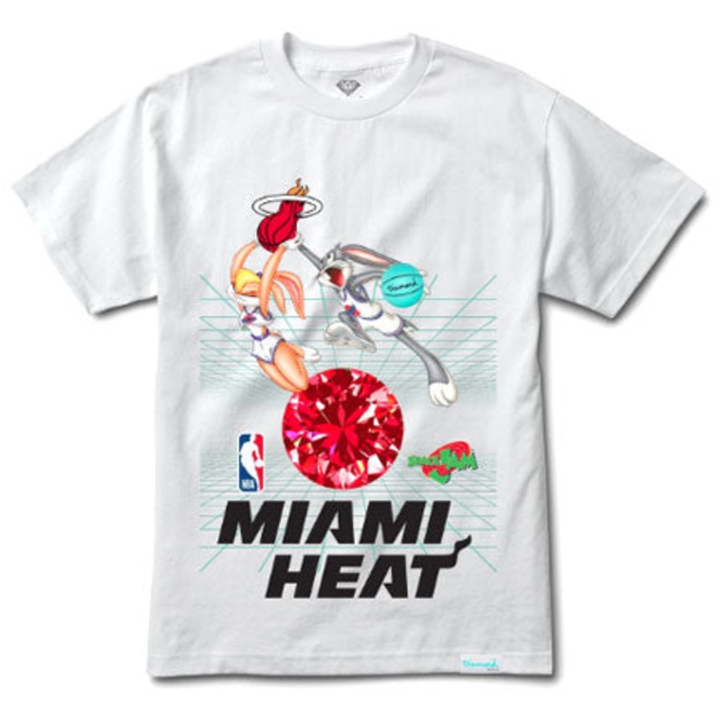 Diamond Diamond x Space Jam Miami Heat T Shirt White Small