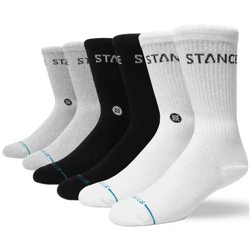 Stance Origin 3 Pack Crew Socks Multicolor Large