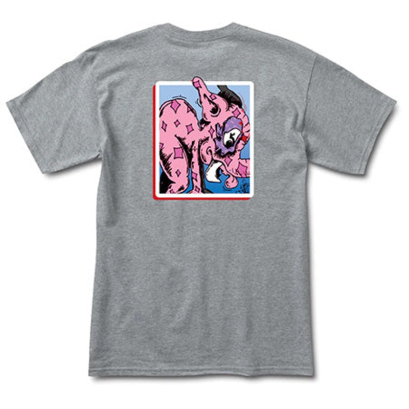 Thank You Skateboards Thank You x Hi-Jinx Pink Elephant T Shirt Heather Grey Extra Large