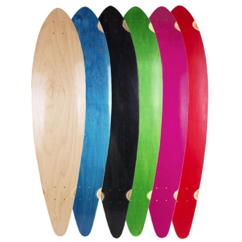 Blank Natural 40″ Pintail Longboard Deck Red