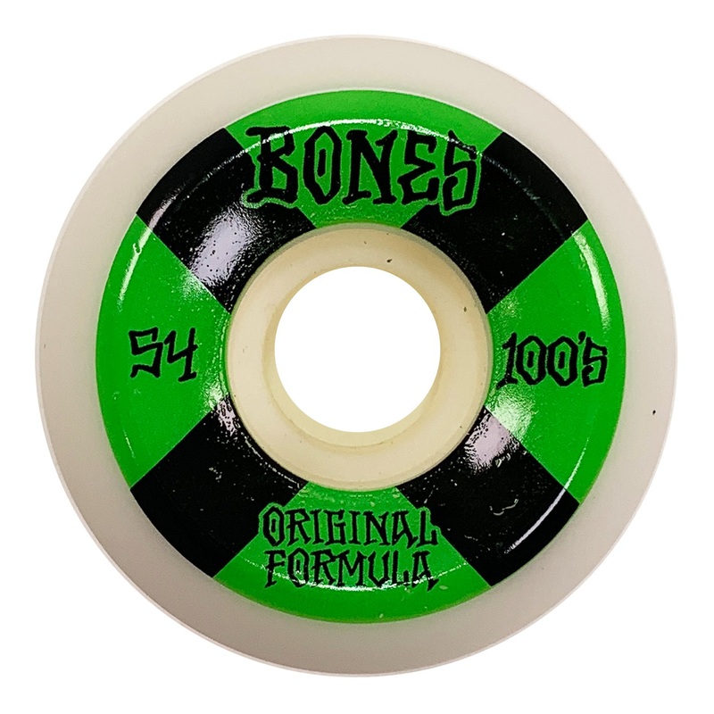 Bones – 54mm – 100’s #4 V5 Sidecut – White / Green