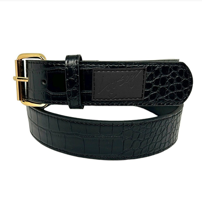 Loosey Croc Skin Belt Black One Size Fits All