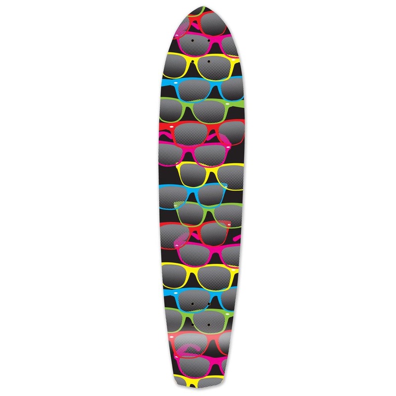 Punked Slimkick Longboard Deck – Shades Black Deck