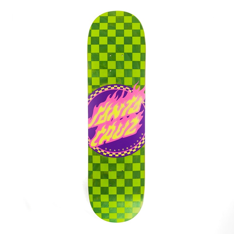 Santa Cruz – 8″ Deck – Flame Dot Check – Green