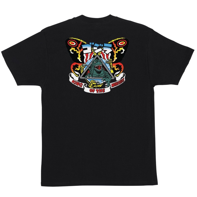 SANTA CRUZ X GODZILLA MOTHRA BLACK TEE SHIRT M