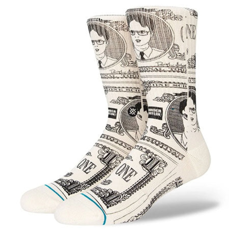 Stance Scrute Bucks Crew Socks Off White Large