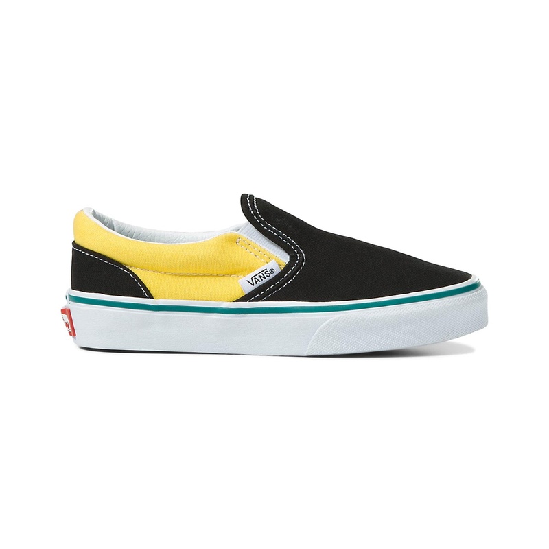 Vans Kids Classic Slip-On (Color Block Black/Multi) 11 KIDS
