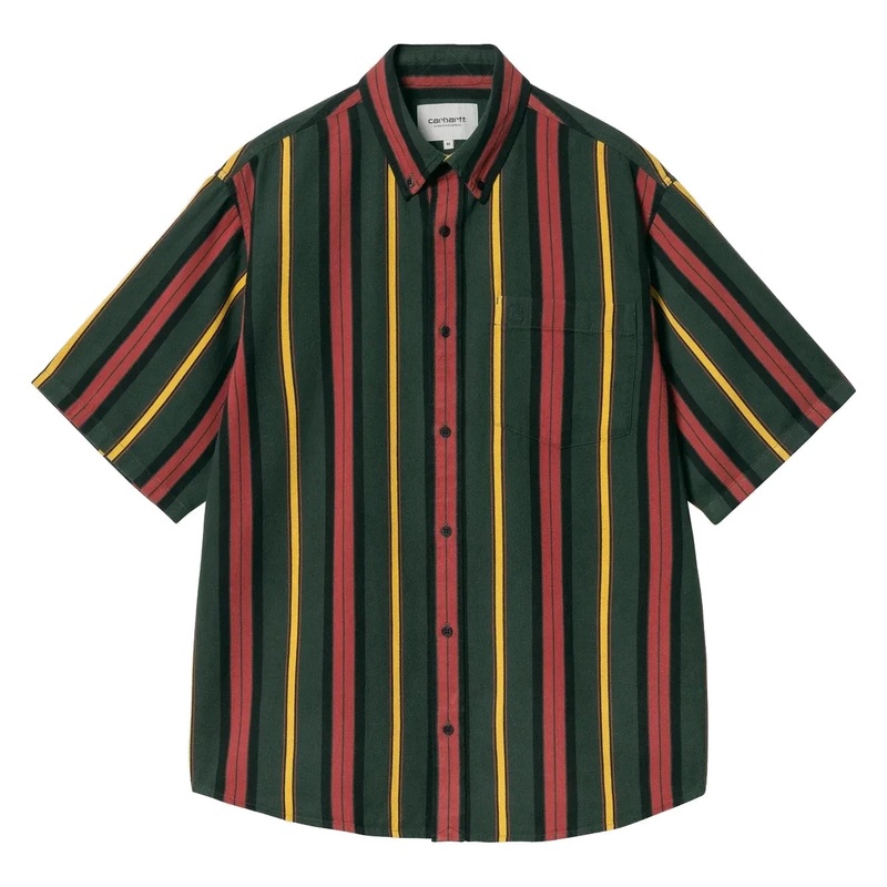 Carhartt WIP Jarrell Shirt Stripe/Conifer/Black M