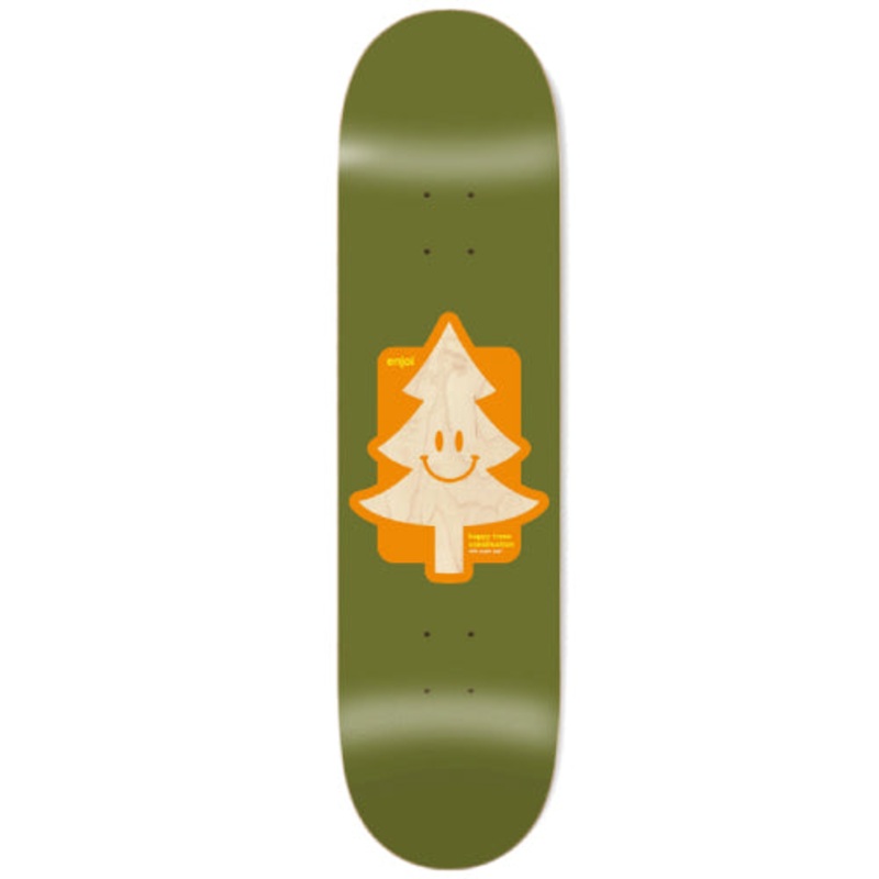 Enjoi Happy Tree Super Sap R7 Army Green Skateboard Deck 8.5″ 8.5″