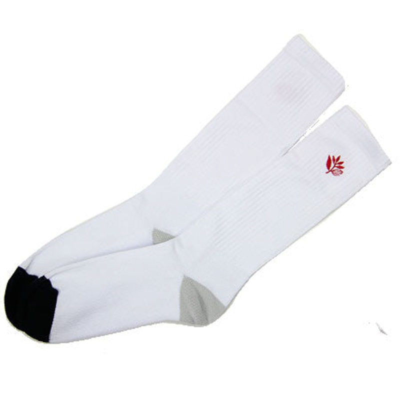 Magenta Brode Crew Socks White One size fits all