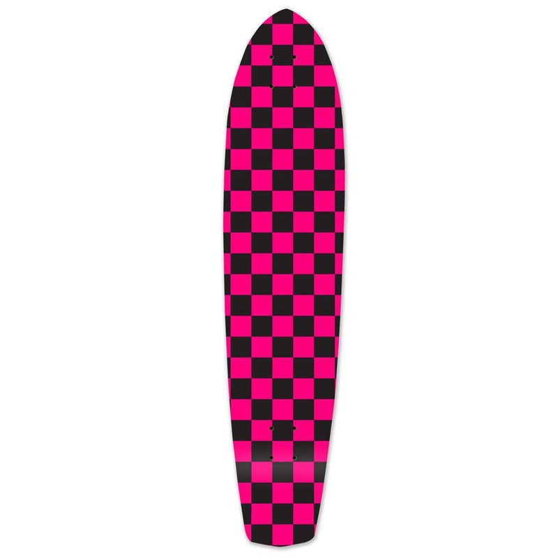 Punked Slimkick Longboard Deck – Checker Pink Deck