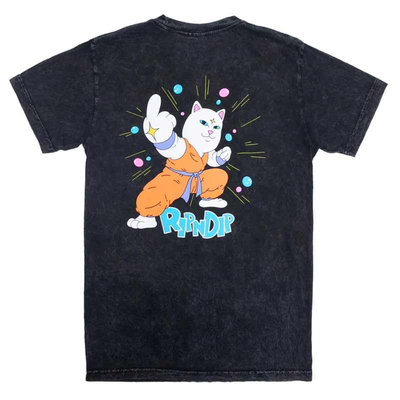 RIPNDIP – Power T-Shirt – Black Mineral Wash S