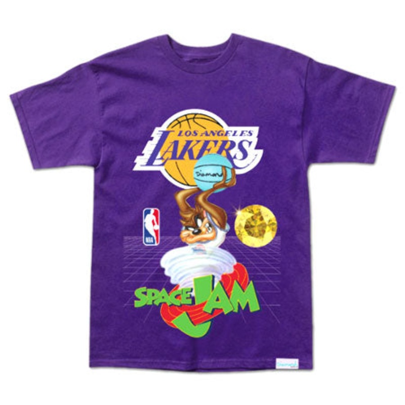 Diamond Diamond x Space Jam Los Angeles Lakers T Shirt Purple Small