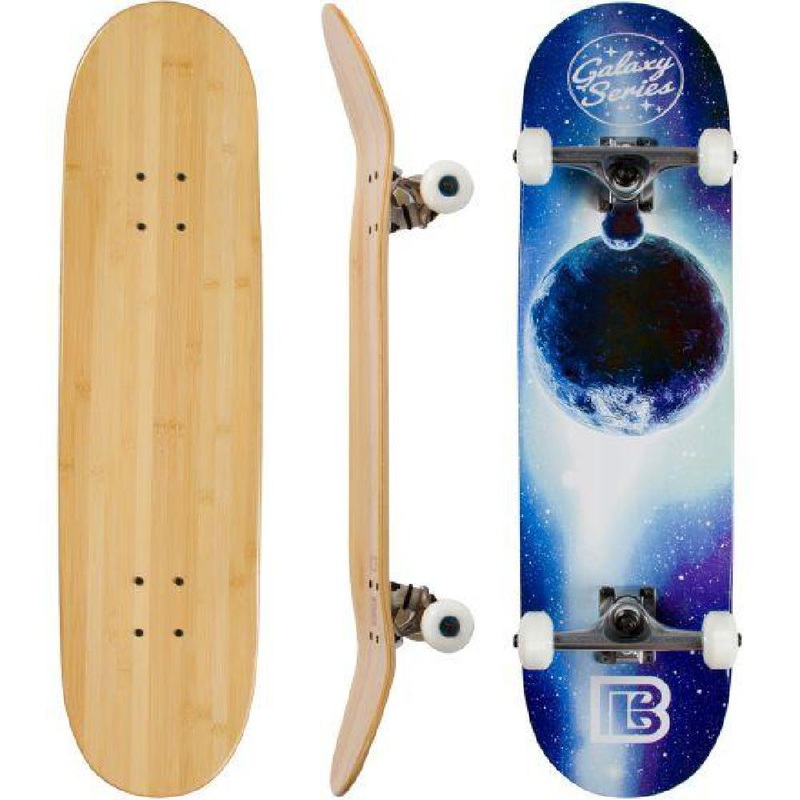 Galaxy Blue Moon Graphic Bamboo Skateboard Limited Deck Only 7.75″