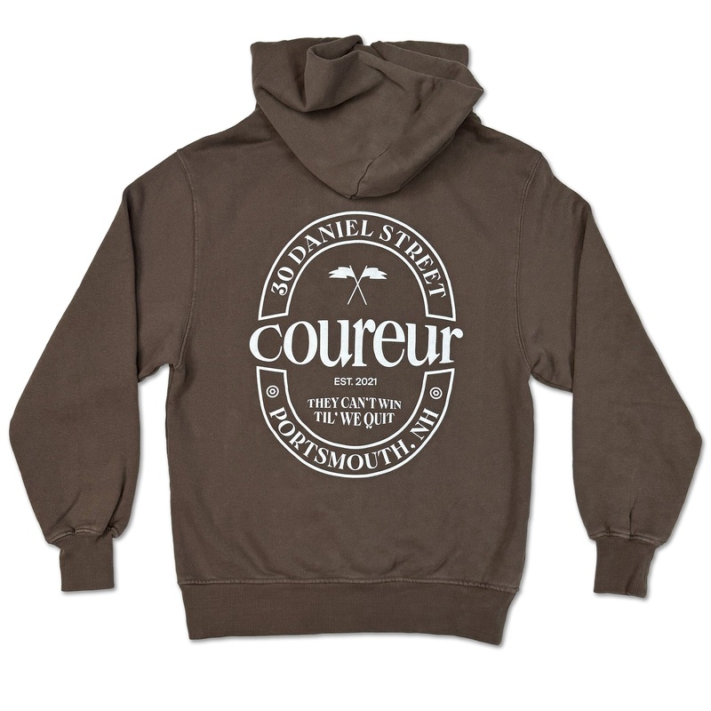 Coureur Goods 23 Crest Garment Dyed Hoodie Mocha S