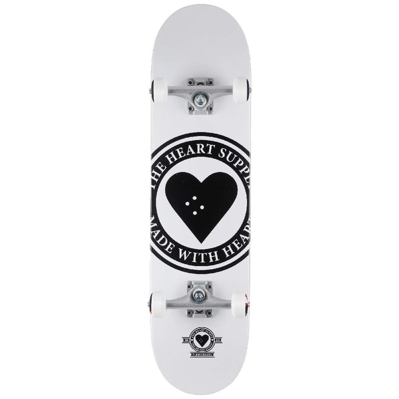 Heart Supply Badge Logo White 8.0″ Skateboard Complete
