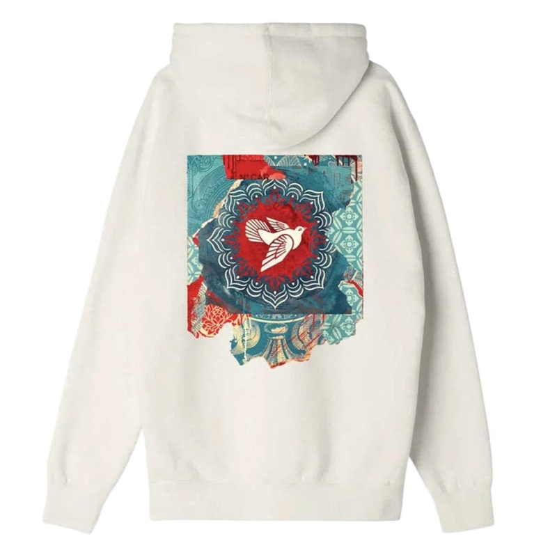 OBEY PEACE DOVE HOODIE UNBLEACHED S