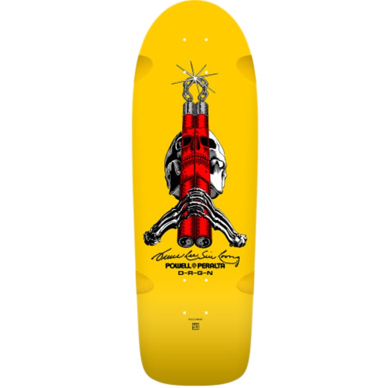 Powell Peralta X Bruce Lee Skull & Nunchucks Yellow Skateboard Deck 10.0″ 10.0″