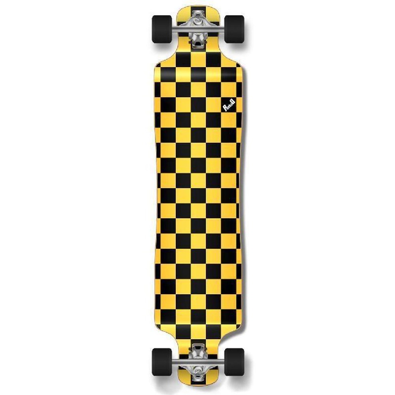 Punked Lowrider Longboard Complete – Checker Yellow Complete