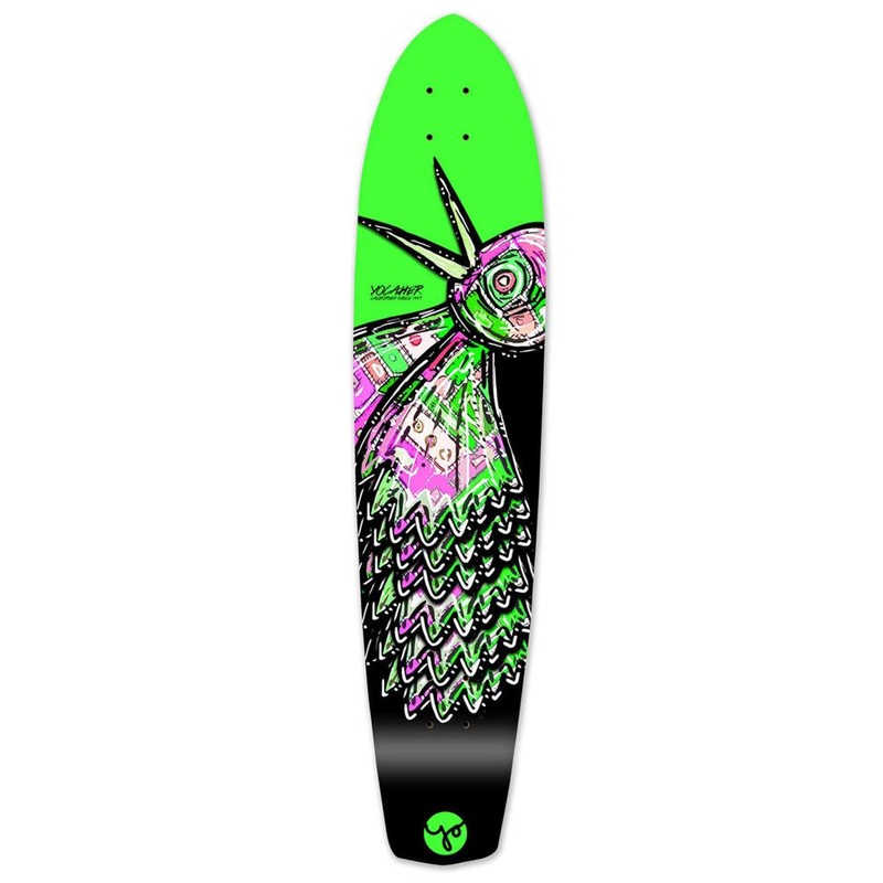 Punked Slimkick Longboard Deck – The Bird Green Deck