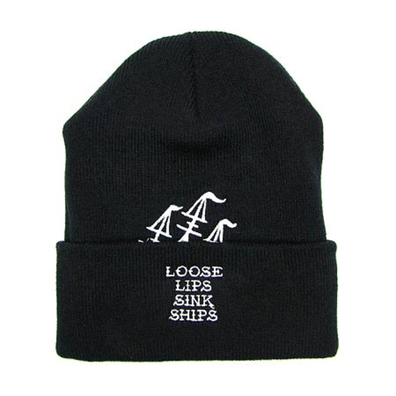 Sketchy Tank Loose Lips Beanie Black One size fits all
