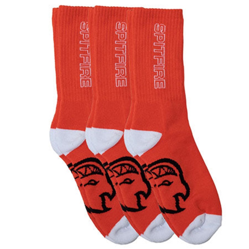 Spitfire Classic 87 3-Pack Crew Socks Red/ White/ Black One size fits all