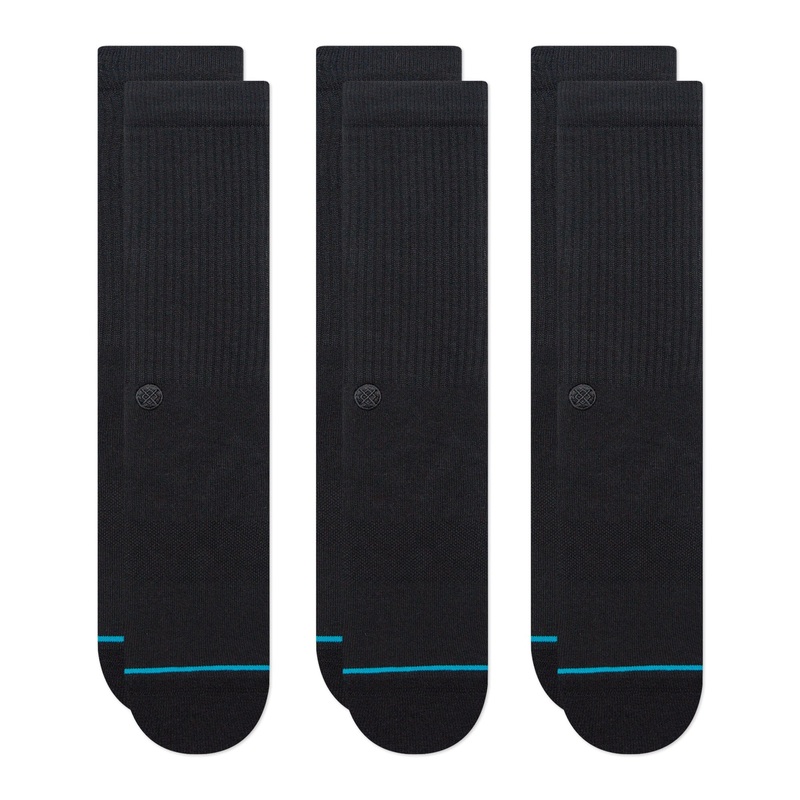 Stance Shelter 3 Pack Socks Black M :: Men 6-8.5 / Women 8-10.5