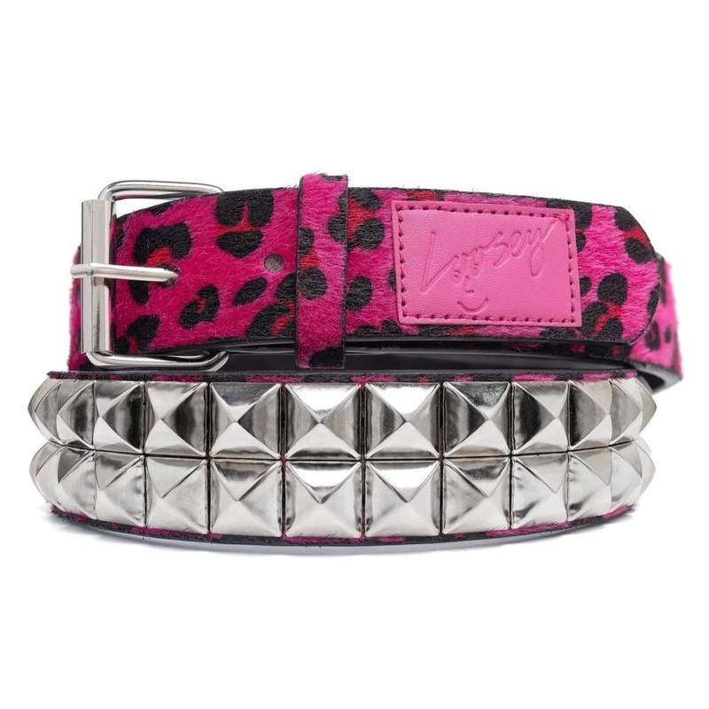 Loosey Loves You Pink Studded Cheetah Belt