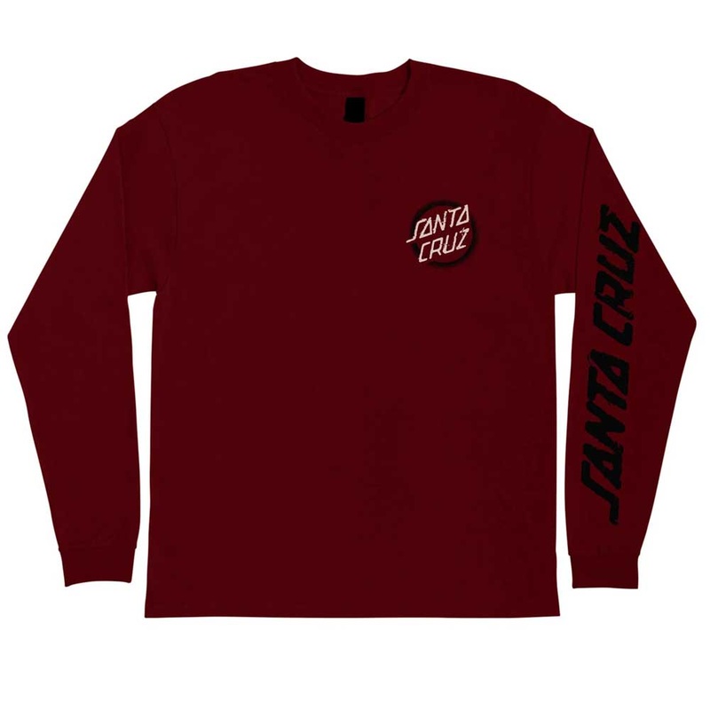 Santa Cruz Vile Dot Long Sleeve Heavyweight T-Shirt Small Burgundy