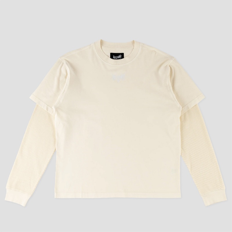 Welcome Shard Layered Longsleeve Knit Bone Small