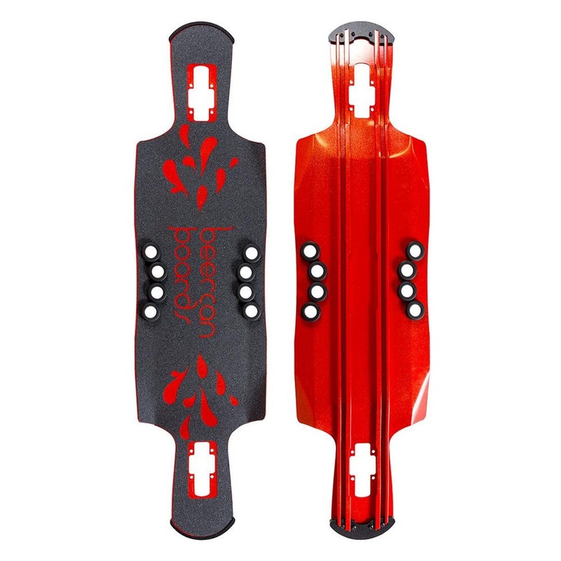 Beercan Red 40″ Kegger Drop Through Longboard Deck Deck