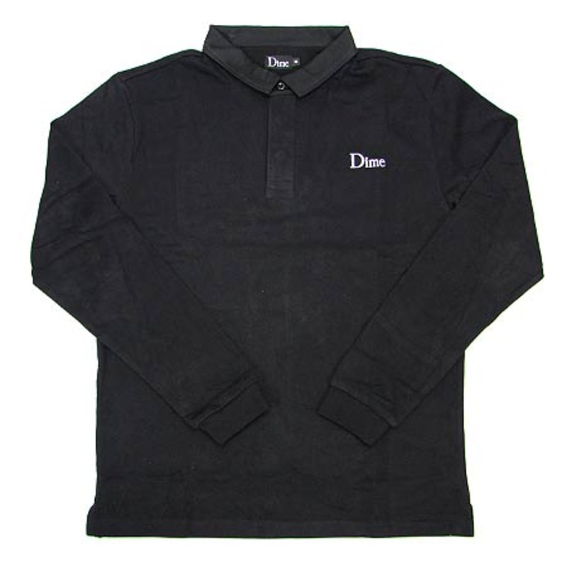 Dime Rugby Long Sleeve Shirt Black Small