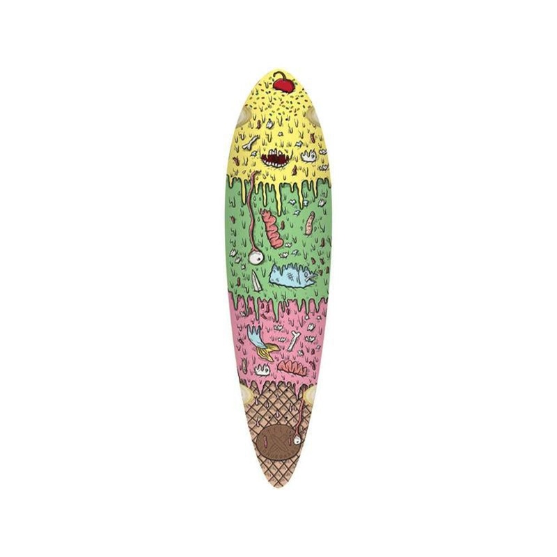 Longboard Skateboard Cruiser Blunt Nose Pintail 38″ Ice cream – Stella Deck